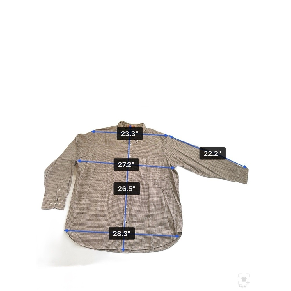 Dockers Mens 2XL Brown Plaid Stain Defender  Long Sleeve Button Up‎ Shirt - Picture 6 of 8